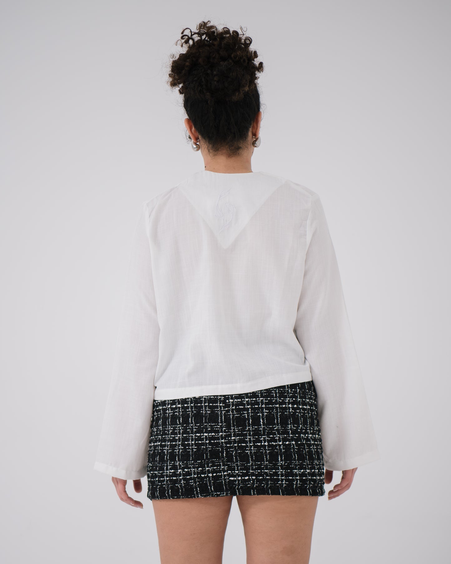 Aria white linen blouse
