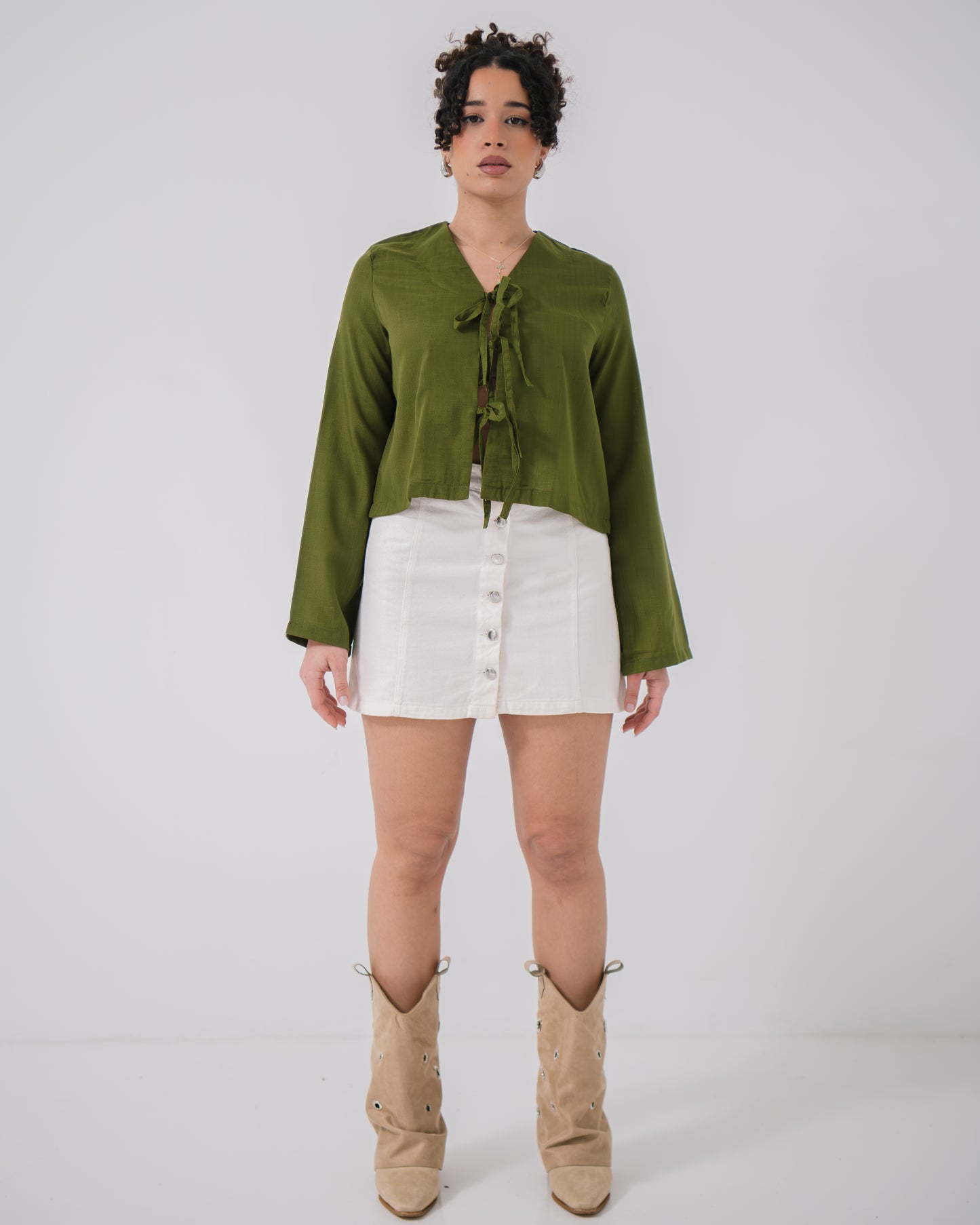 Sage linen blouse