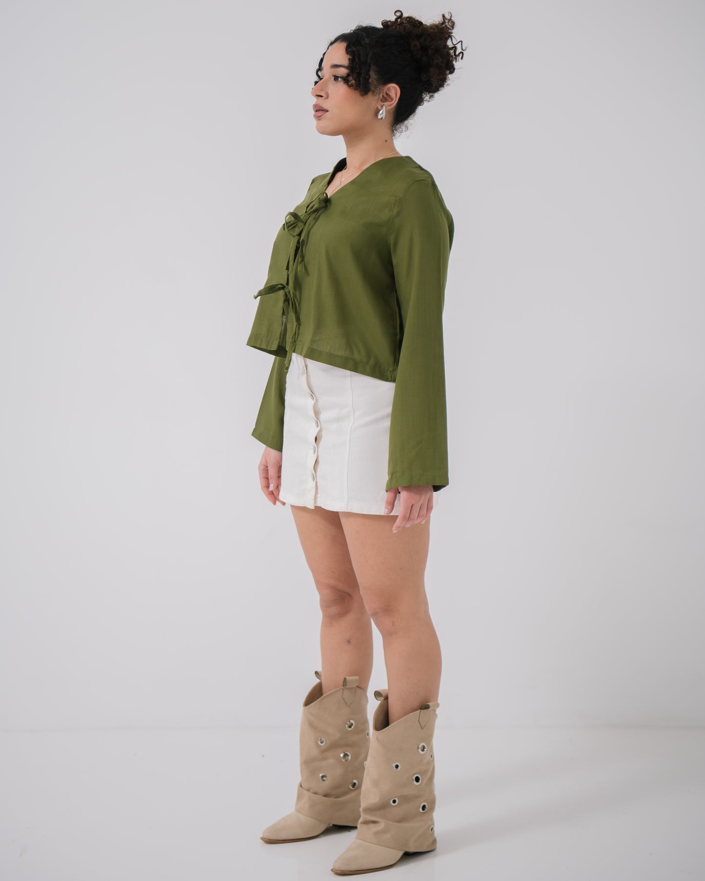 Sage linen blouse