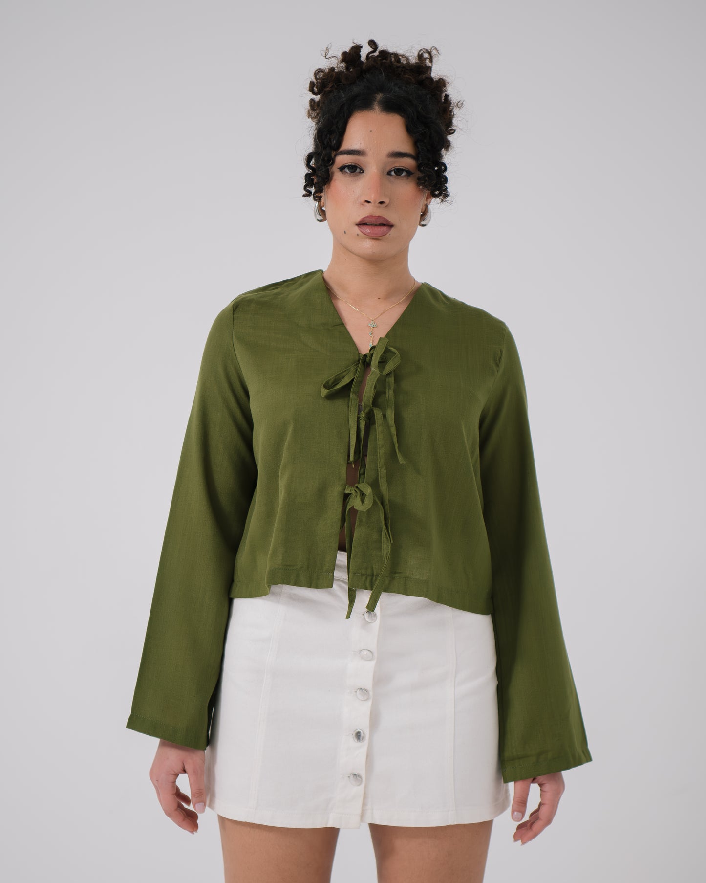 Sage linen blouse