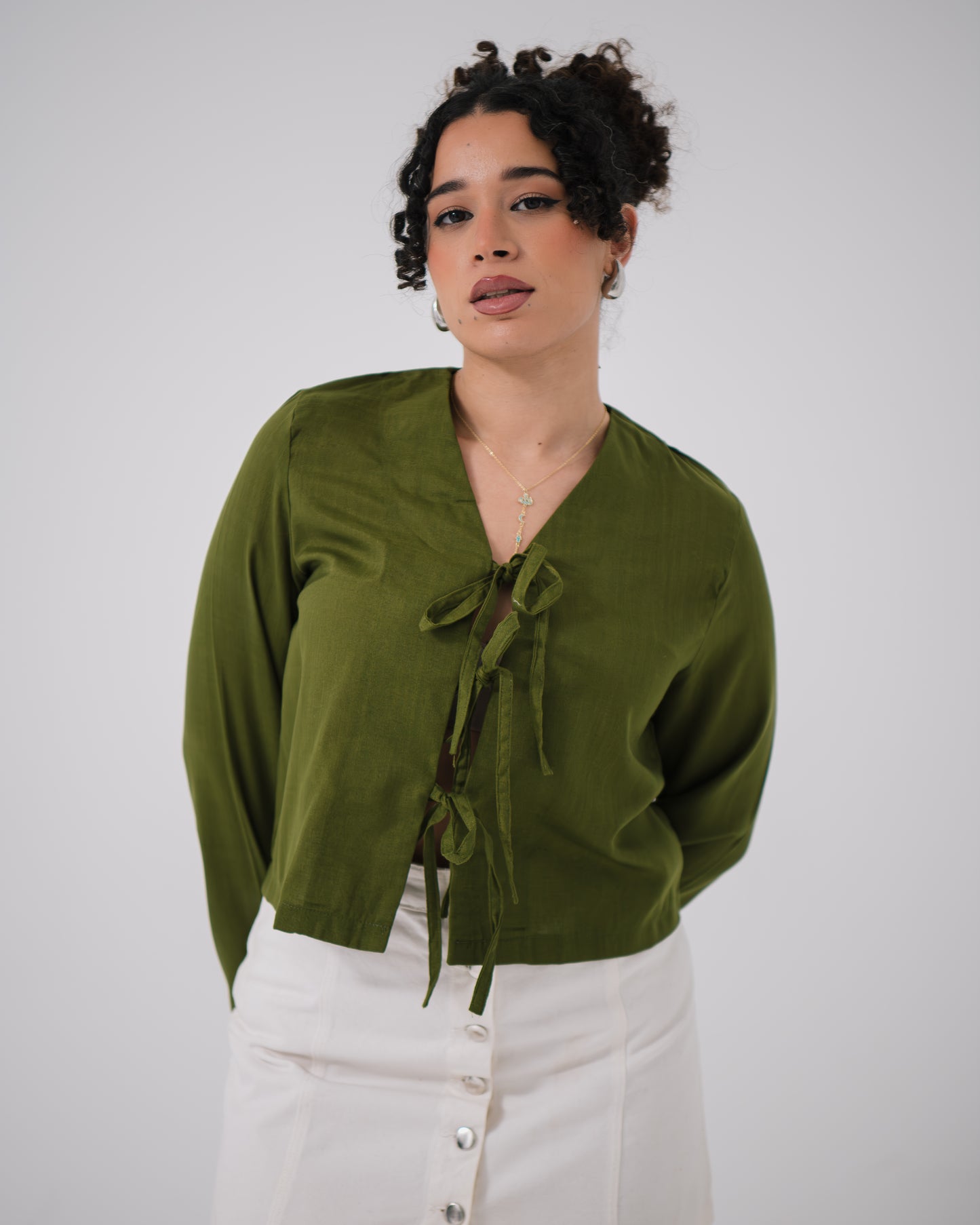 Sage linen blouse
